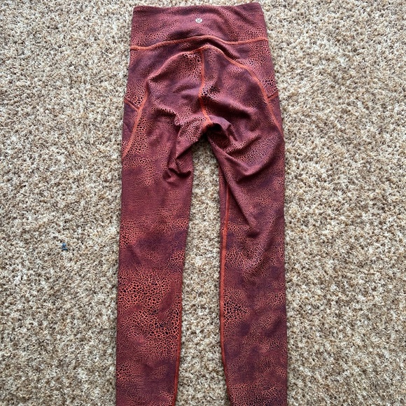 NWOT Lululemon Invigorate HR High Rise Tight 25” Crackle Graze Orange Size 2 - Picture 3 of 7